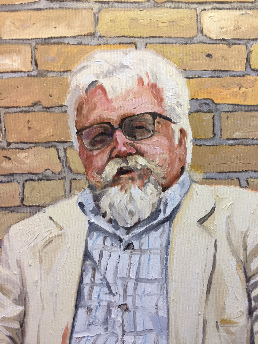 Reed White Mankato artist portrait painting of Kent Detail 3