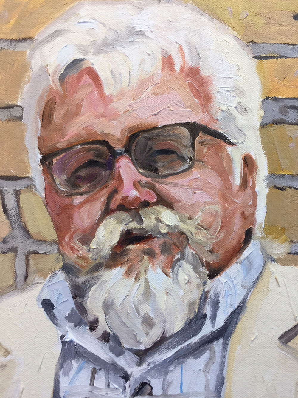 Reed White Mankato artist portrait painting of Kent Detail 2