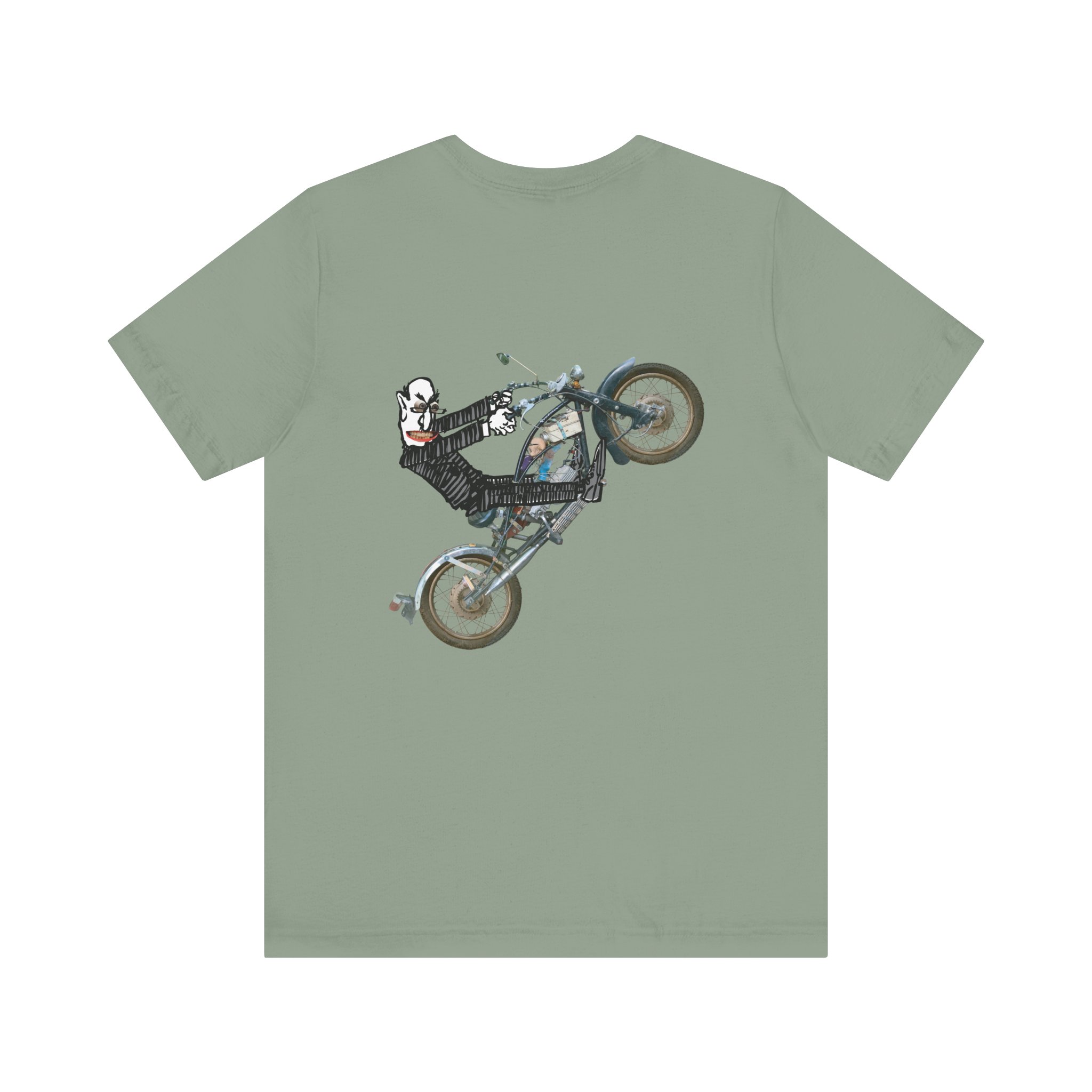 ReedDeanWhite Graphic Tee — 'Rebel Robot Drifter Band' Drummer & Wheelie Rider T-Shirt - Image 8