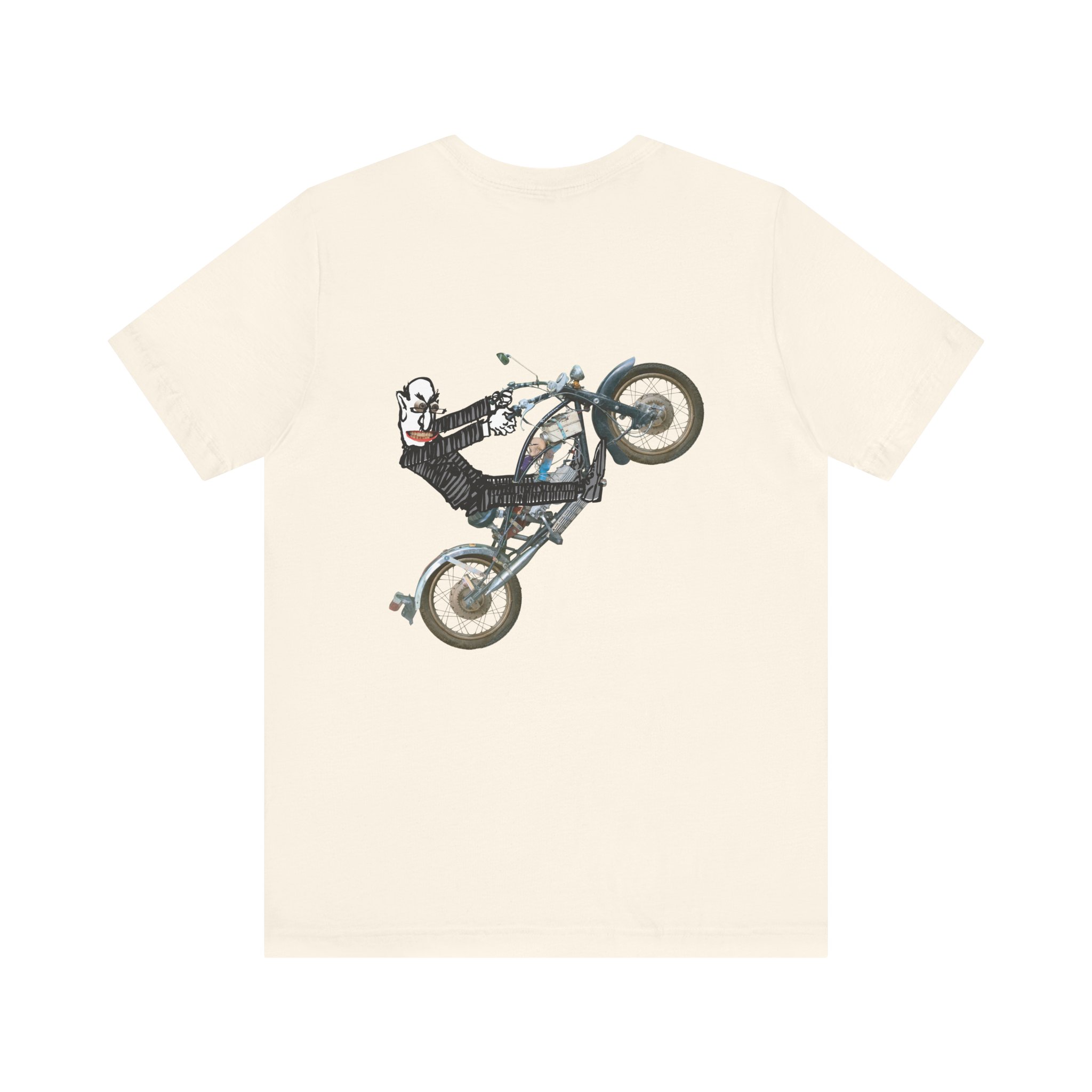ReedDeanWhite Graphic Tee — 'Rebel Robot Drifter Band' Drummer & Wheelie Rider T-Shirt - Image 2